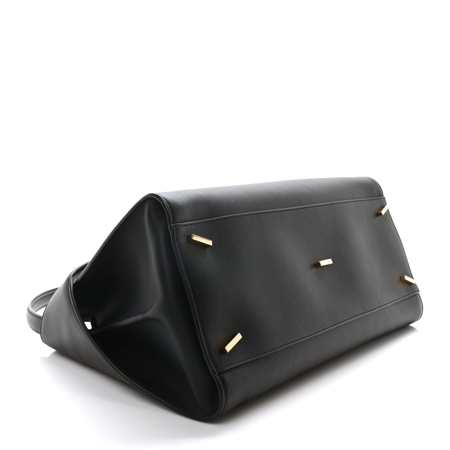 Calfskin Large Hug Soft Bag Black Flame Red