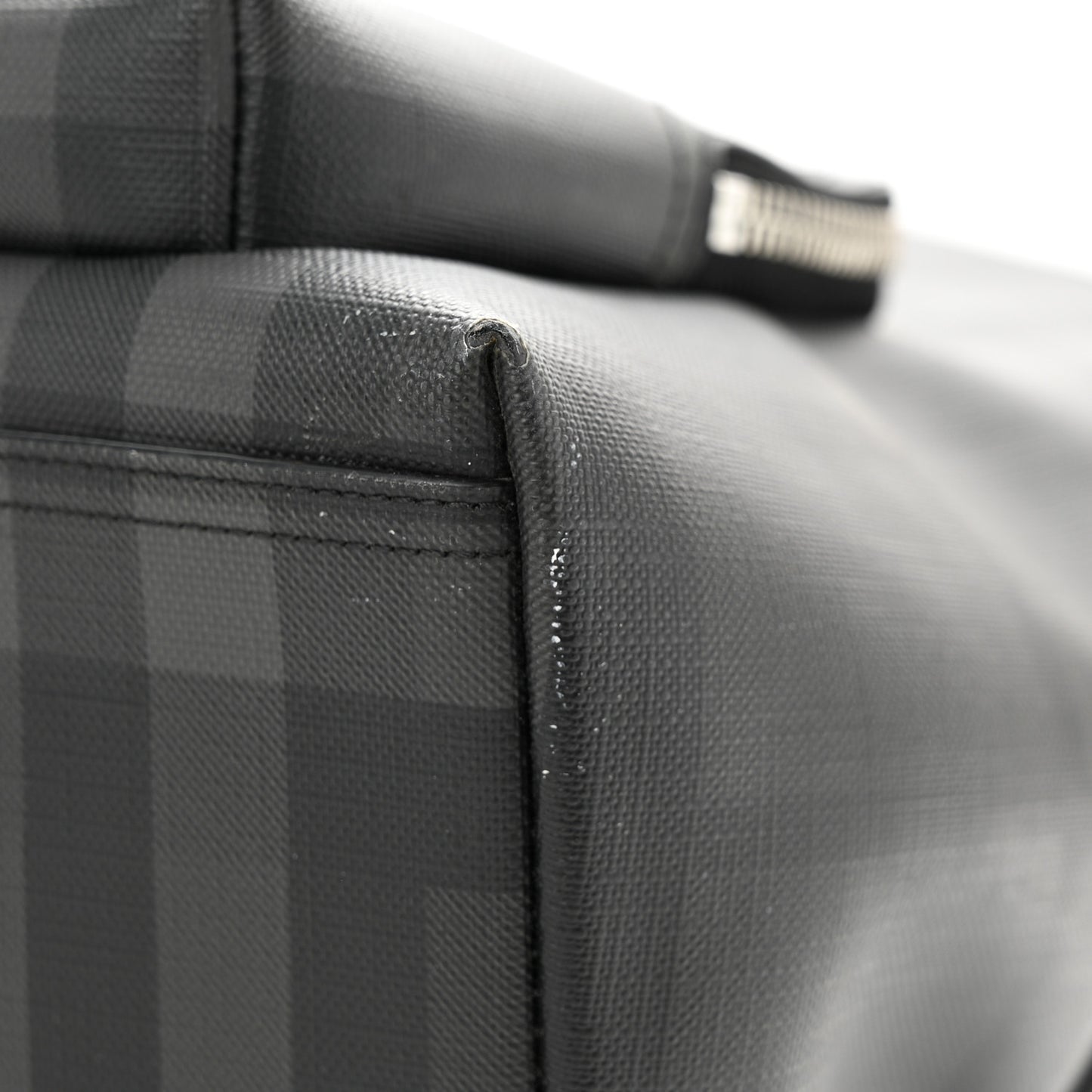 PVC Check Abbeydale Simple Backpack Black Grey