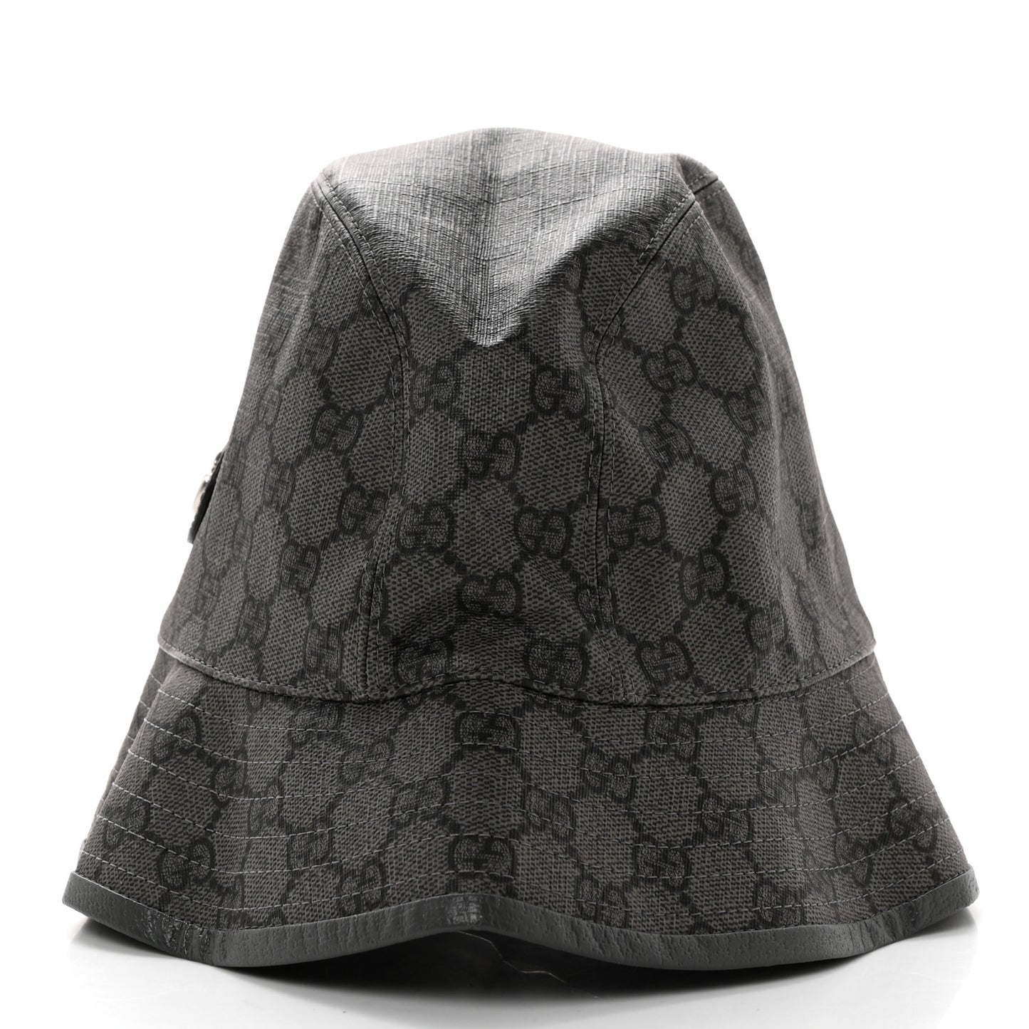 GG Supreme Monogram Textured Dollar Calfskin GG Blackie Fedora Hat L Grey Black Graphite