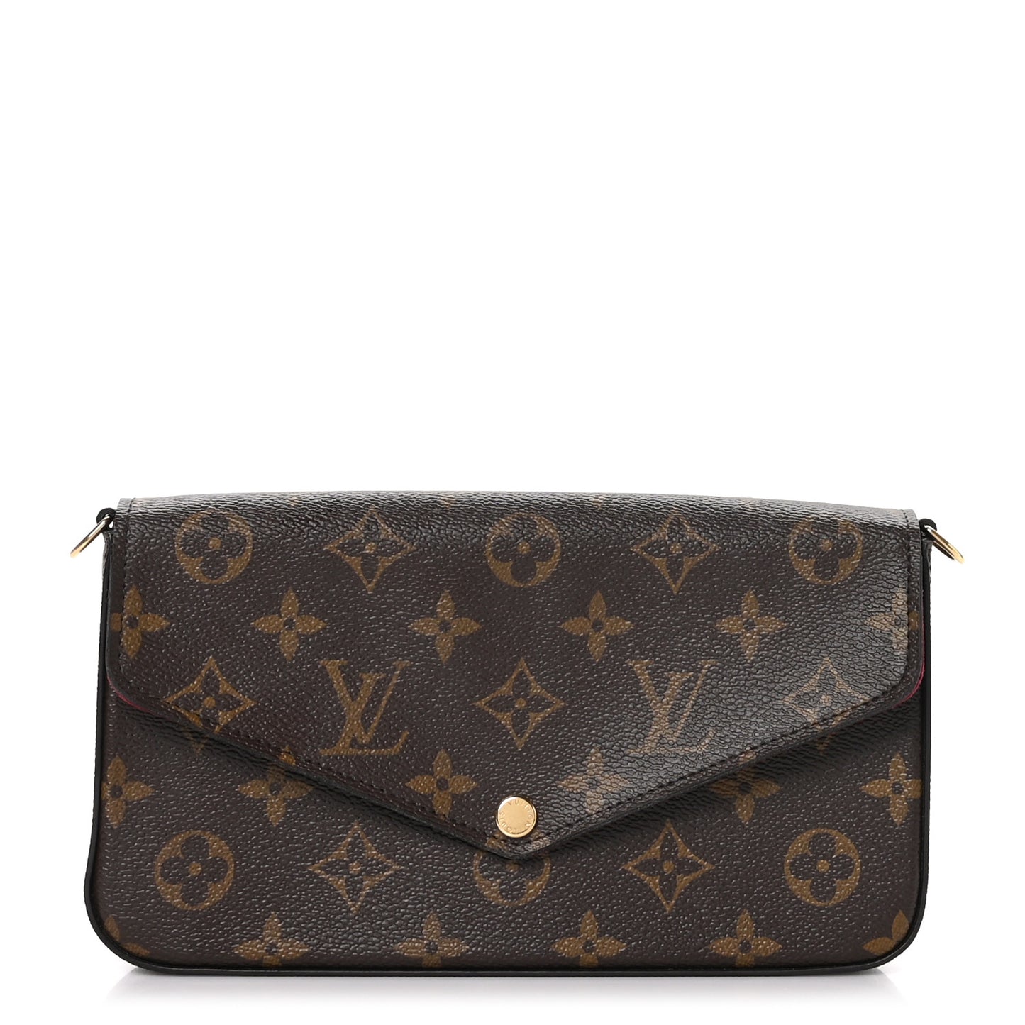 Monogram Pochette Felicie Chain Wallet Fuchsia
