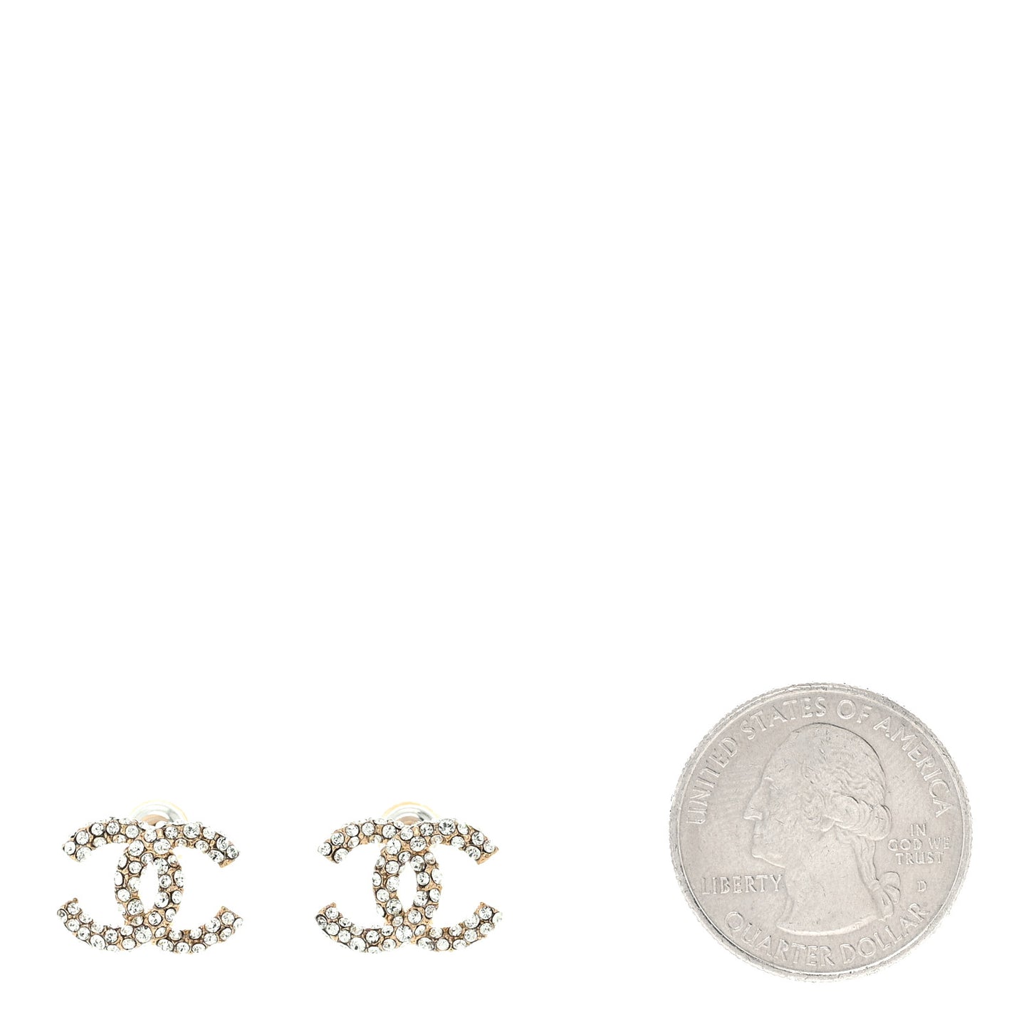 Crystal Timeless CC Earrings Light Gold