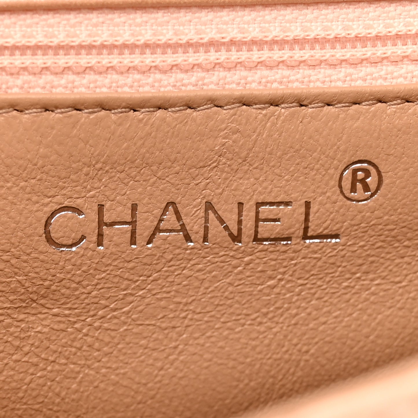 Iridescent Lambskin Quilted Round Handle Mini Flap Beige