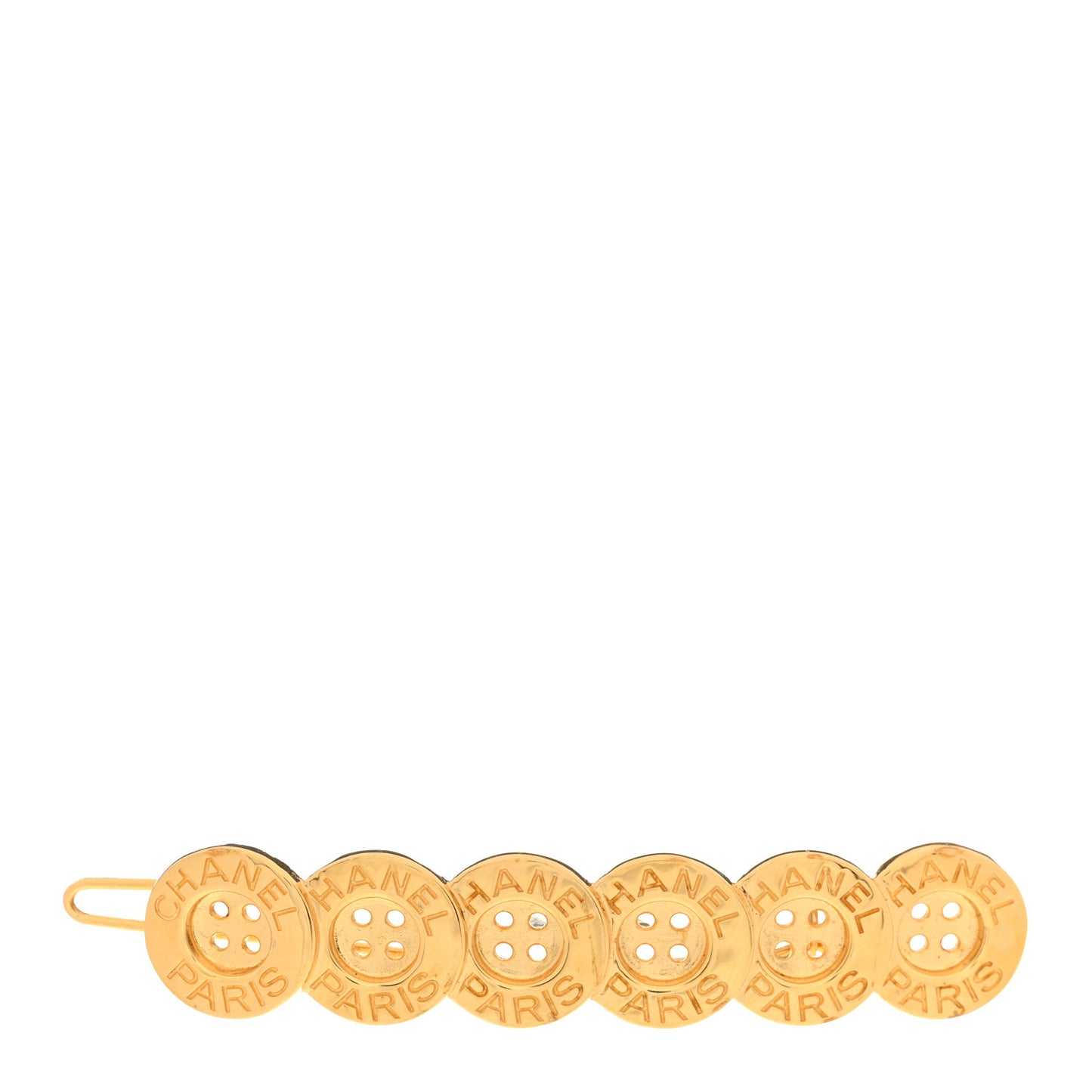 Button Paris CC Hair Clip Barrette Gold