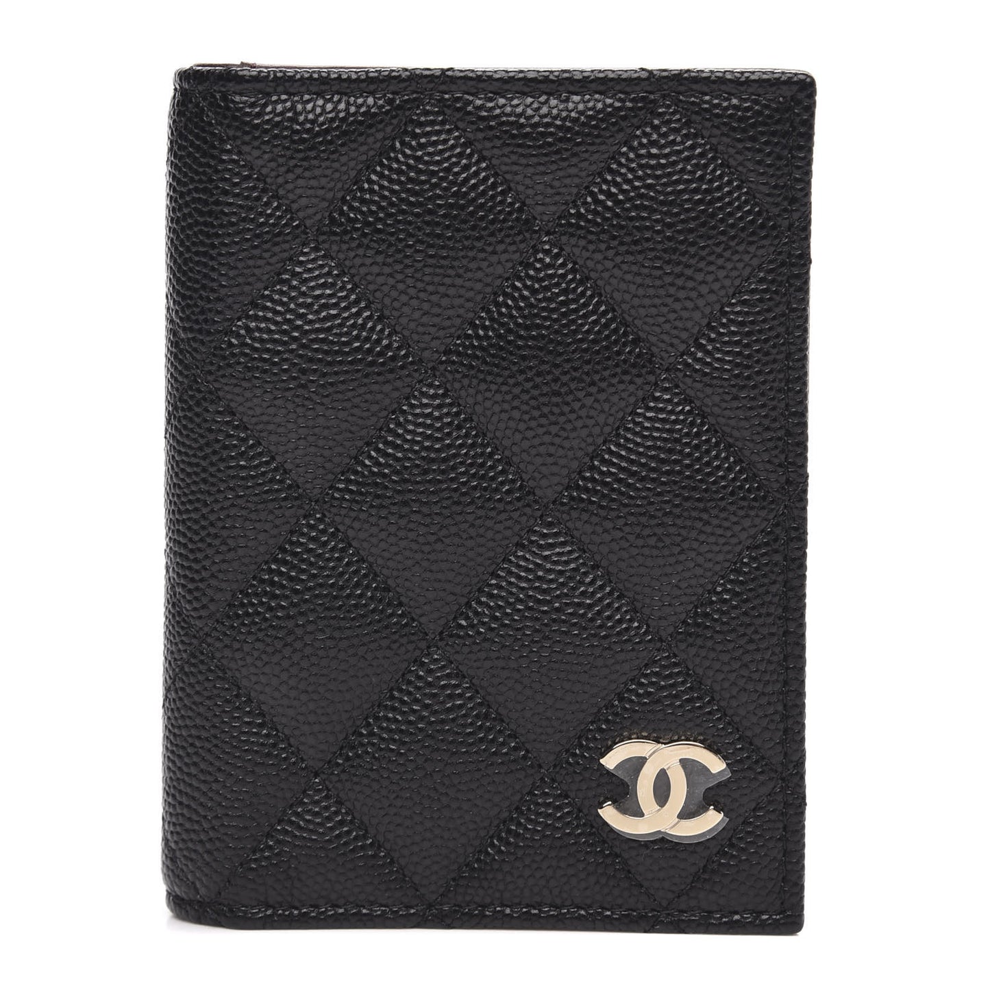 Caviar Quilted Card Holder Wallet Black