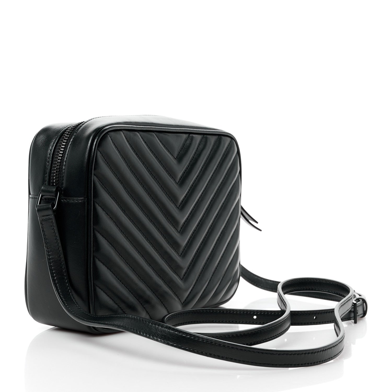 Saint Laurent Calfskin Matelasse Monogram Lou Camera Bag Black 3 of 11