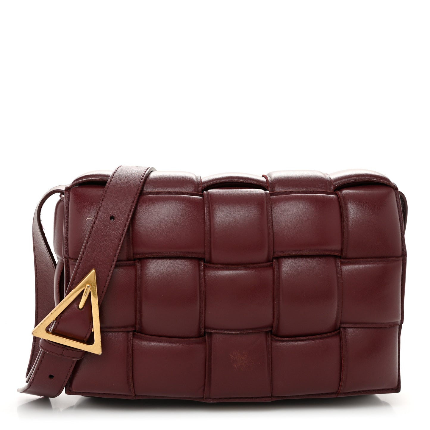 Nappa Maxi Intreccio Padded Cassette Crossbody Bag Barolo