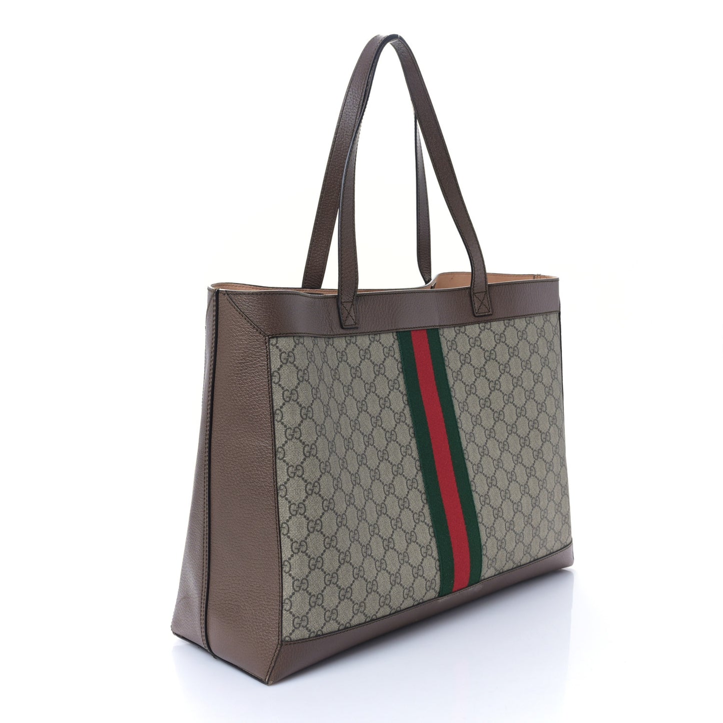 GG Supreme Monogram Web Ophidia Tote Brown