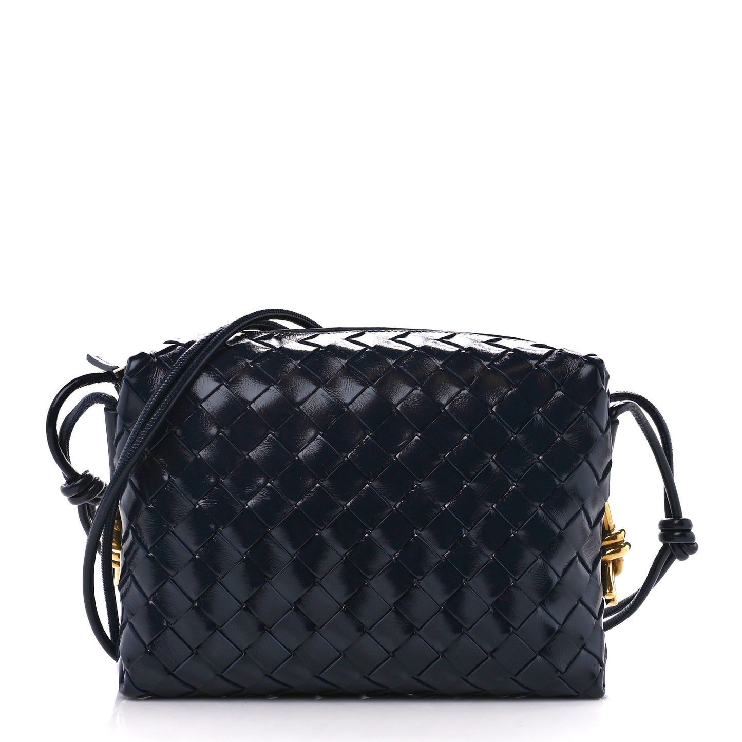 Polished Nappa Intrecciato Knot Small Loop Camera Bag Space