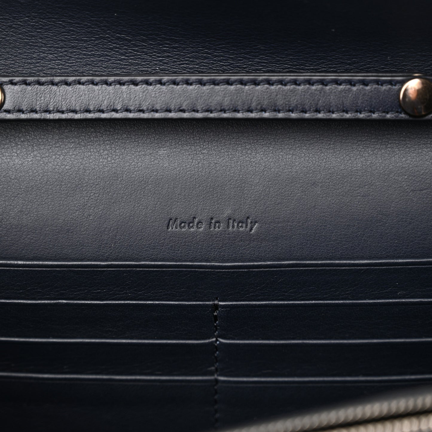 Smooth Calfskin Tri-Color Clutch on a Chain Black