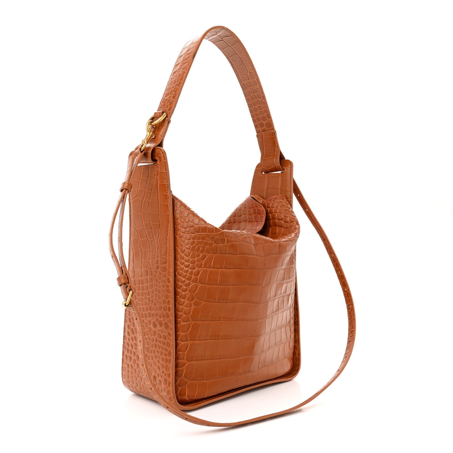 Extra Supple Calfskin Crocodile Embossed Small Tool 2.0 North-South Tote Camel