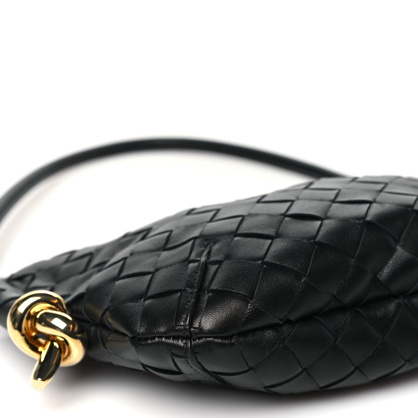 Nappa Intrecciato Mini Solstice Shoulder Bag Black