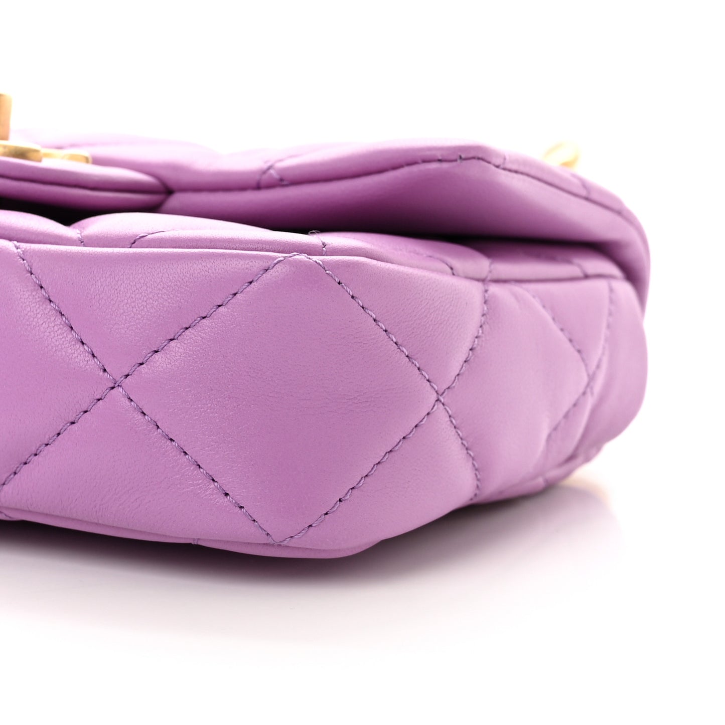 Lambskin Quilted Mini Funky Town Flap Purple