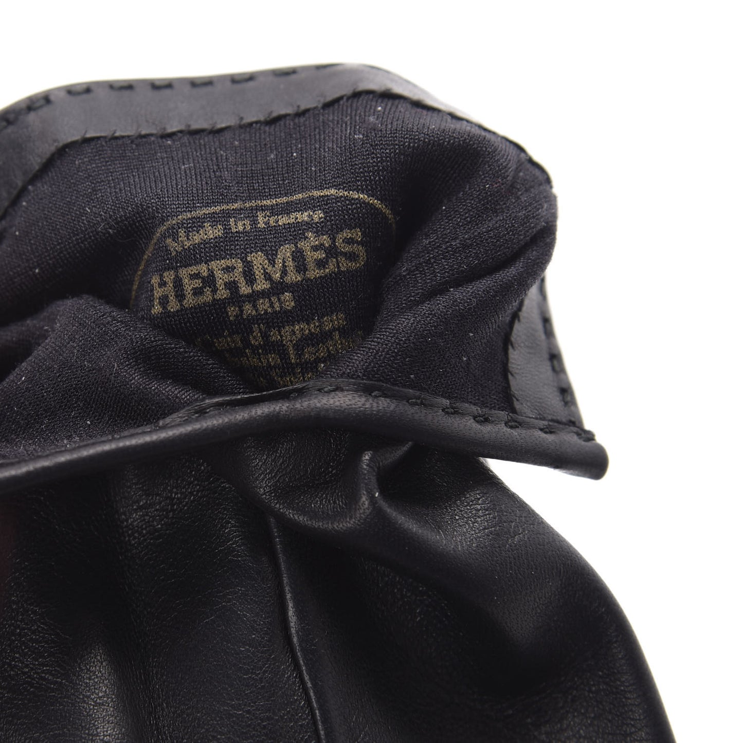 Lambskin Soya Kelly Lock Gloves 6.5 Black