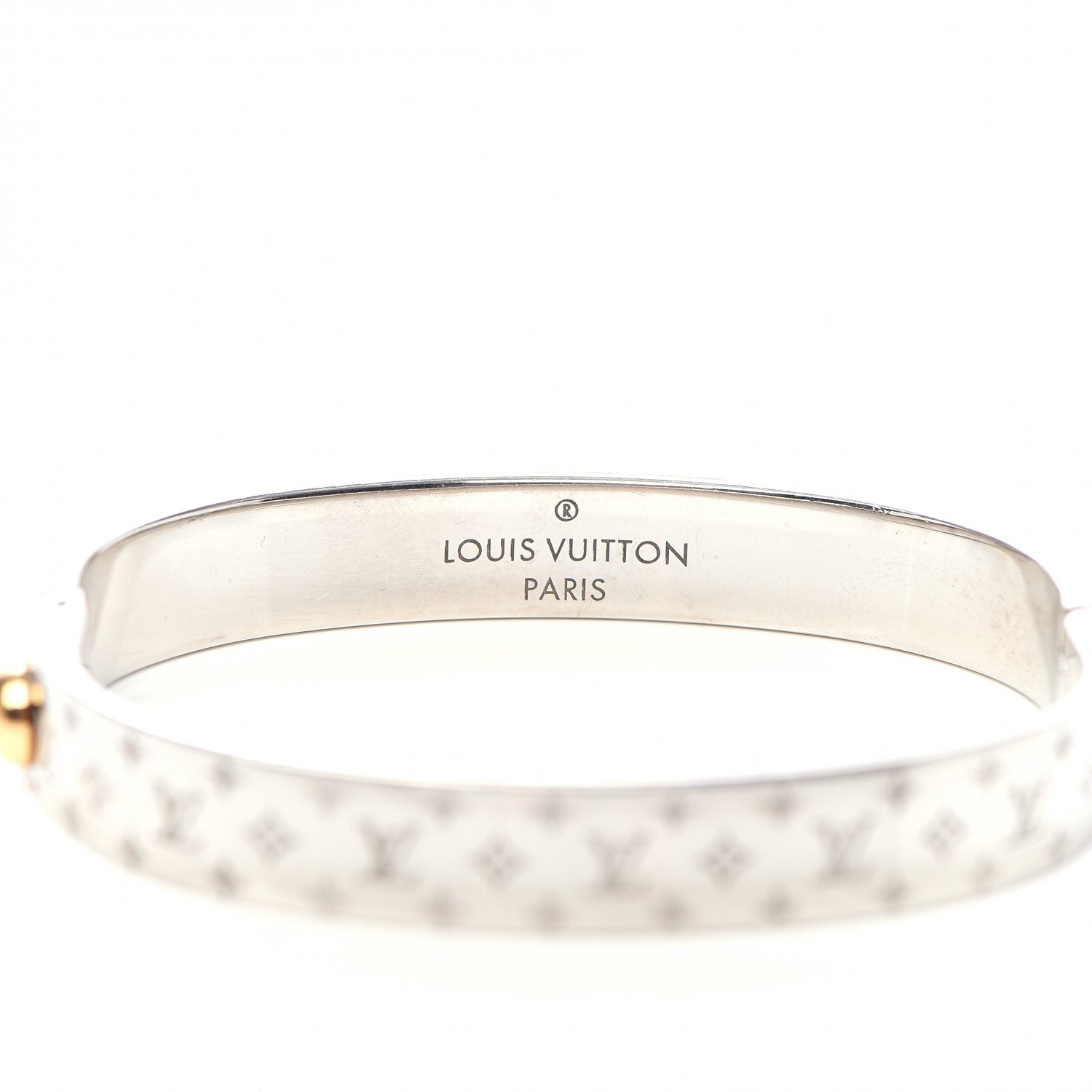 Louis Vuitton Brass Palladium Plated Nanogram Cuff M Silver 4 of 6