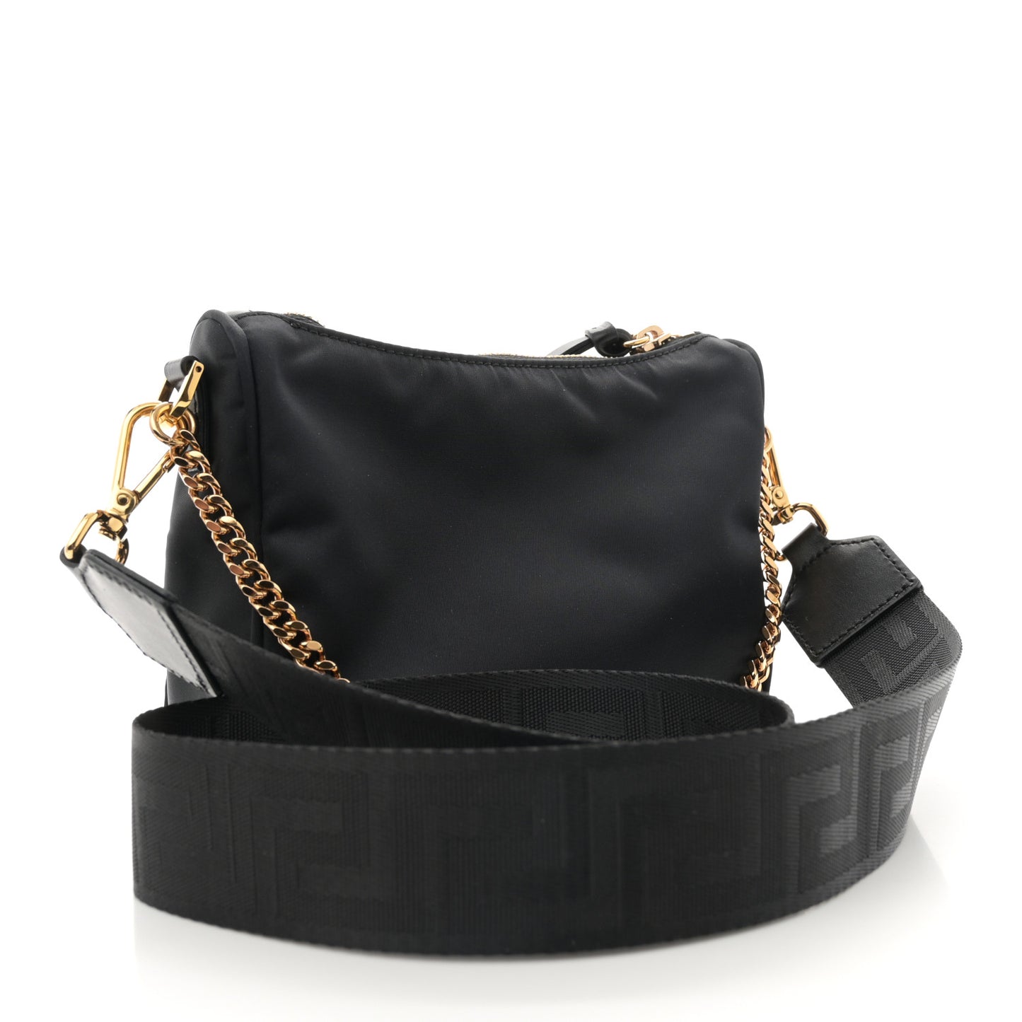 Nylon Medusa Small Shoulder Bag Black
