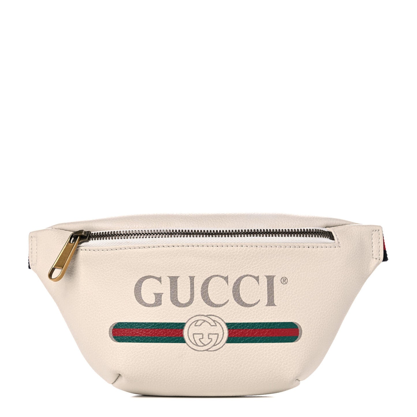 Grained Calfskin Small Logo Belt Bag White