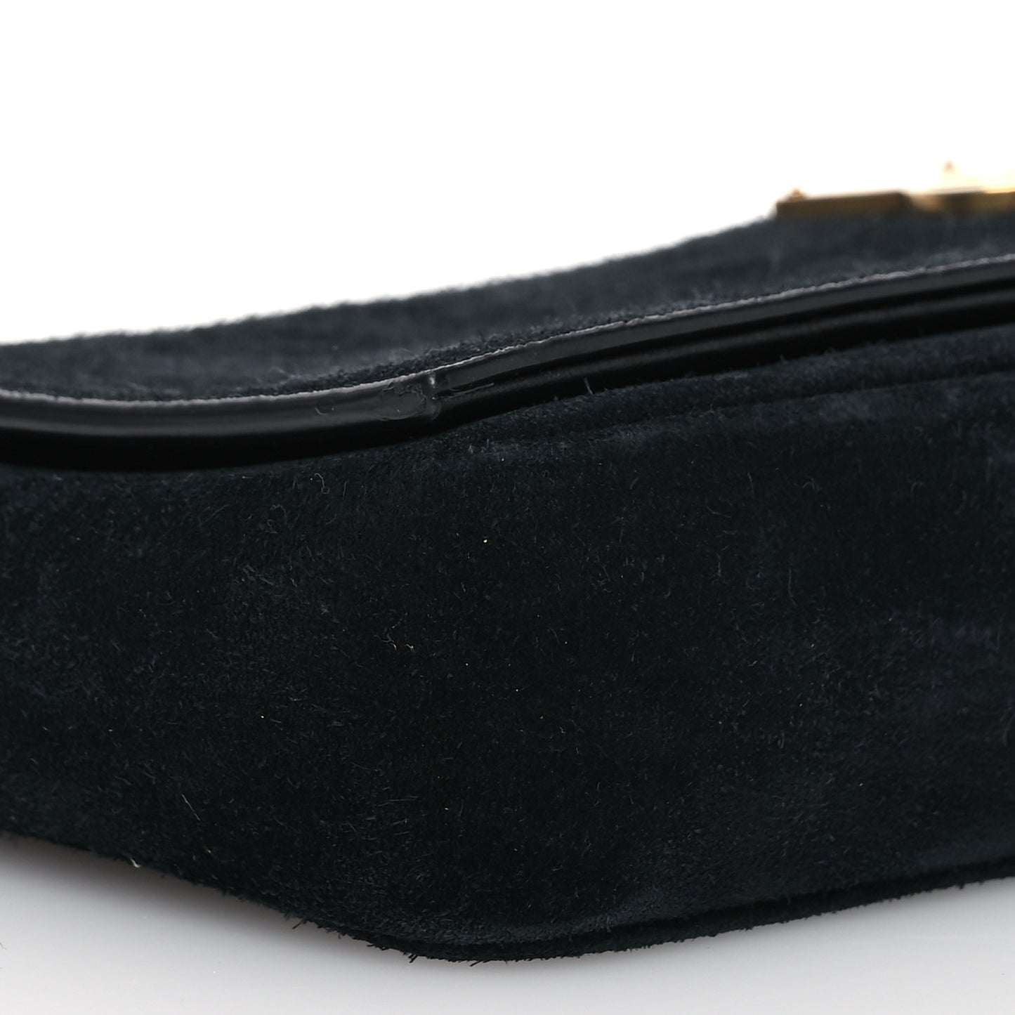 Suede Monogram Tassel Kate 99 Baguette Bag Black