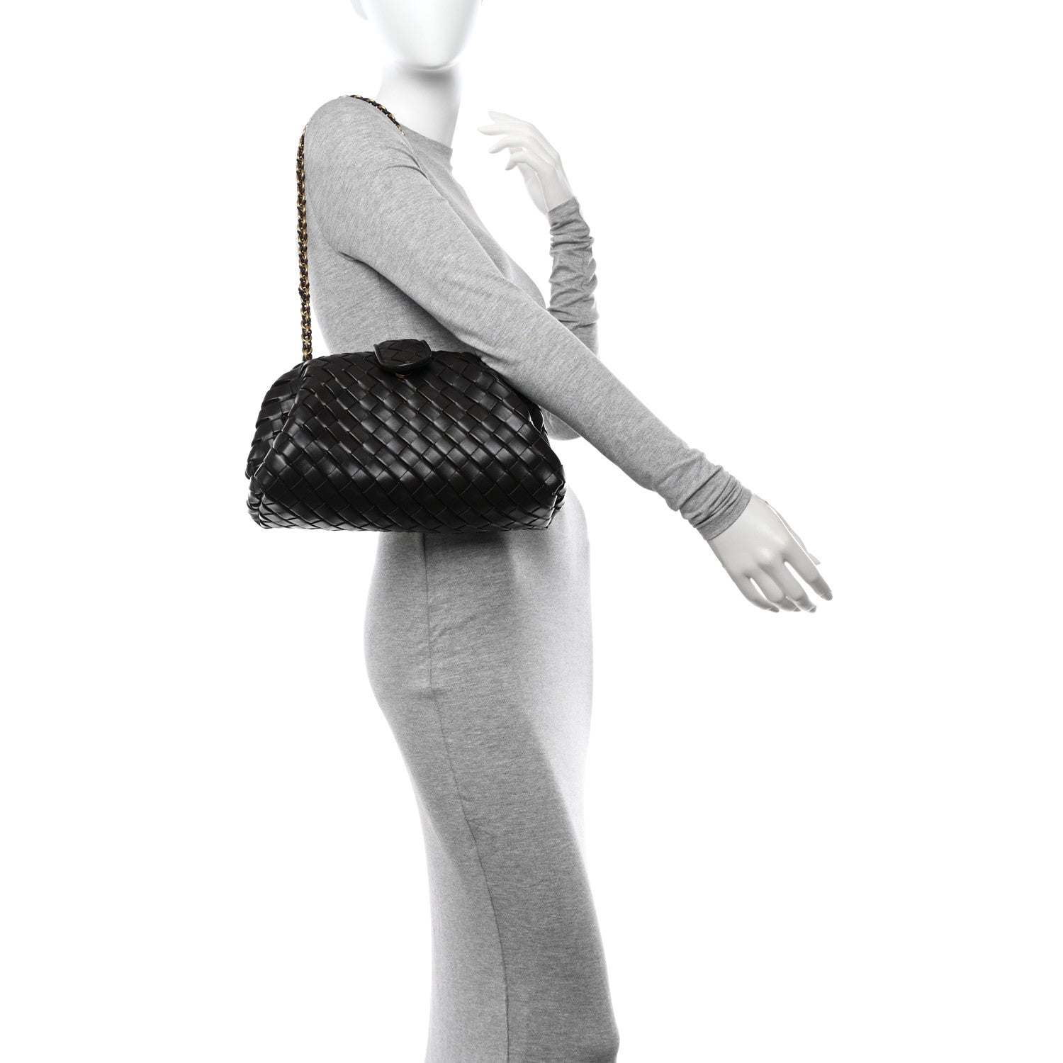 Bottega Veneta Nappa Intrecciato Teen The Lauren 1980 Clutch With Chain Fondant 2 of 10
