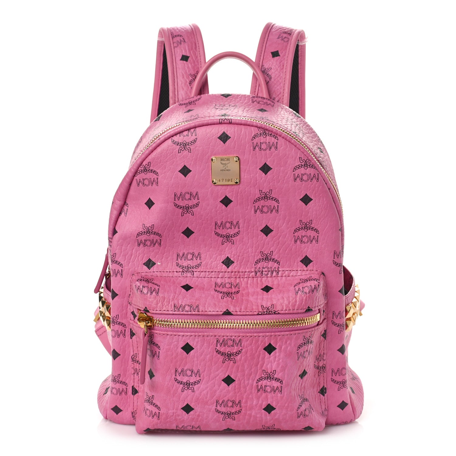 MCM Visetos Small Side Stud Stark Backpack Pink 1 of 9