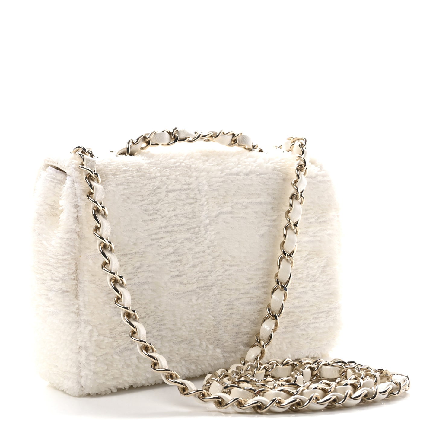 Sequin Mini Rectangular Flap White