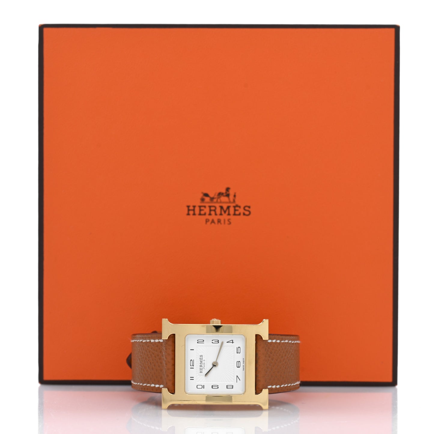 Stainless Steel Epsom 26mm Heure H Hour Quartz Watch Gold