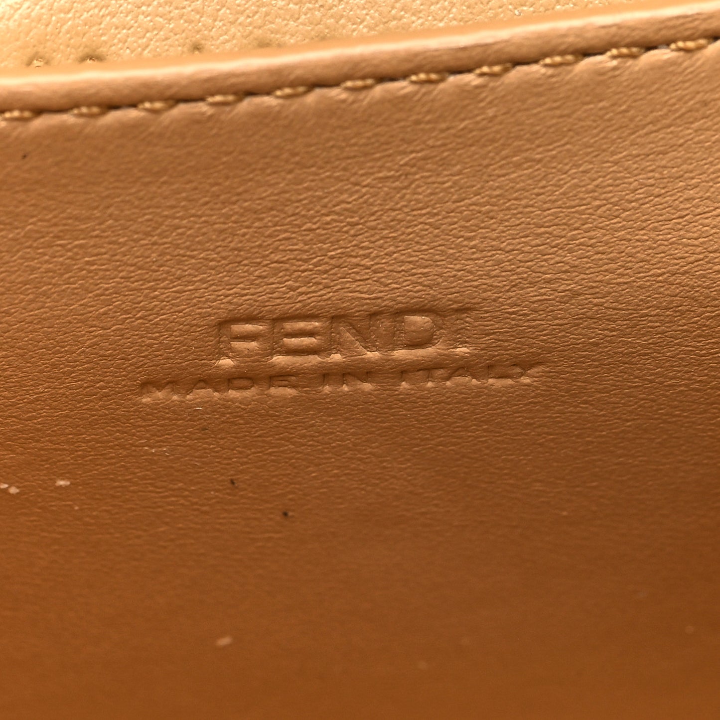 Vitello Termolagoon F is Fendi FF 1974 Embossed Geometric Flap Wallet On Chain Miele Scuro