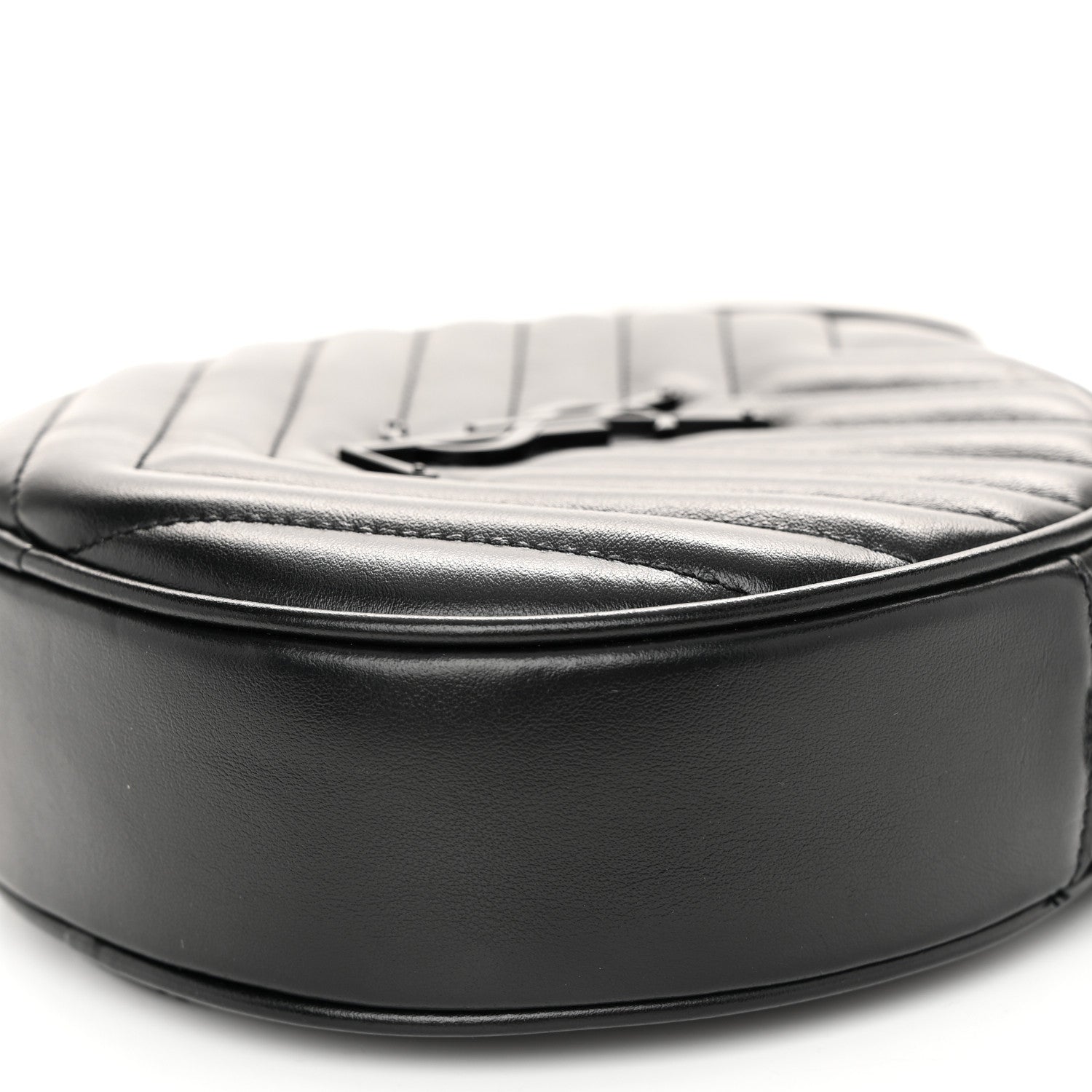 Saint Laurent Calfskin Matelasse Chevron Round Vinyle Camera Bag Black 10 of 10