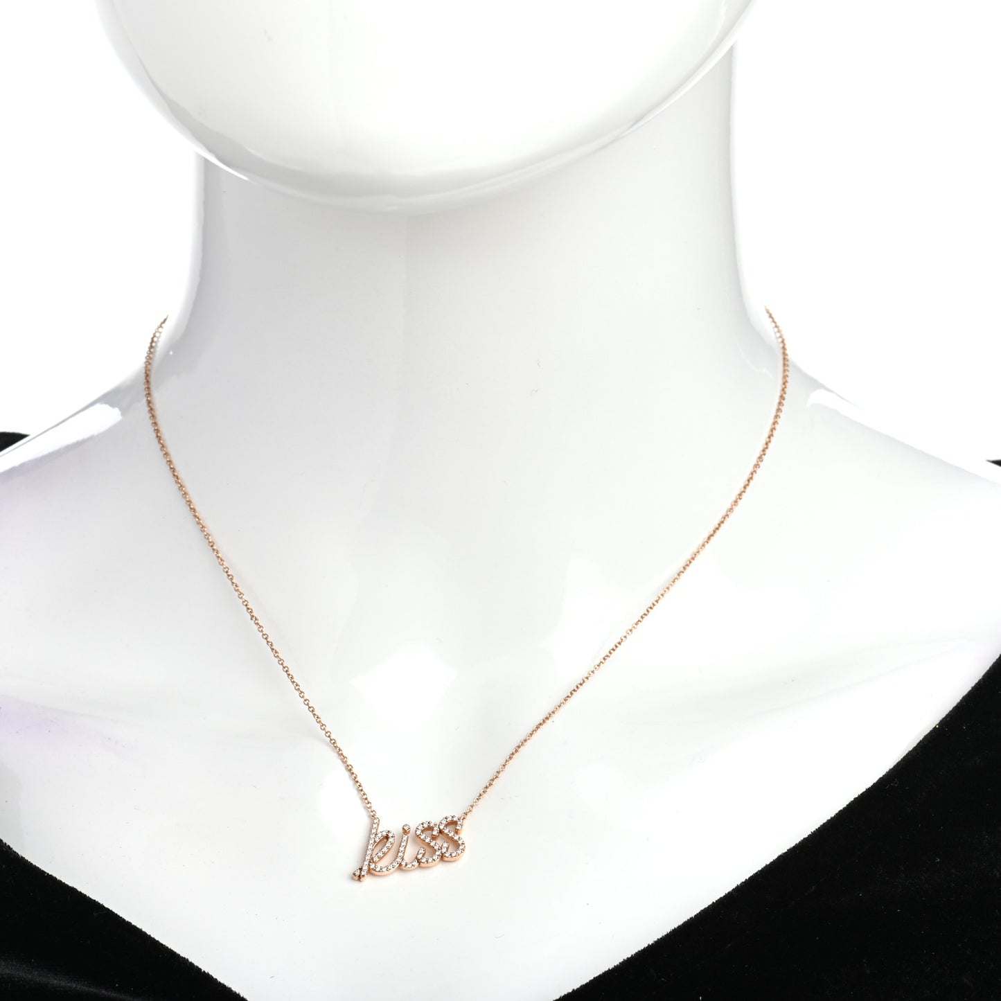 18K Rose Gold Diamond Paloma's Graffiti Kiss Pendant Necklace