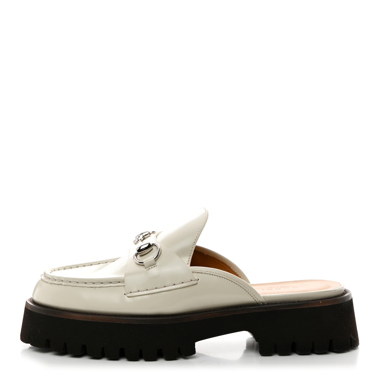 Cordovan Lux Horsebit Platform Mules 39 Mystic White