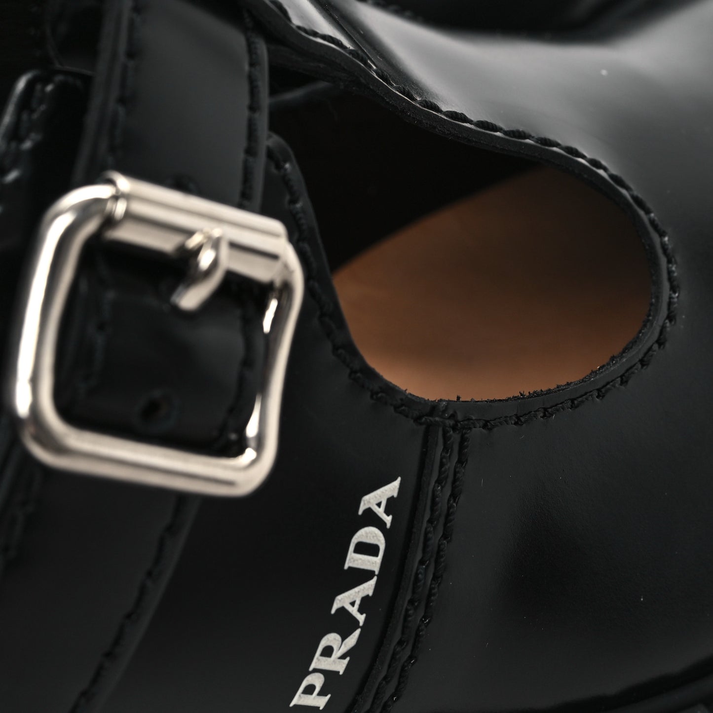 Spazzolato Mens Mary Jane T Strap 40mm Loafers 10.5 Black
