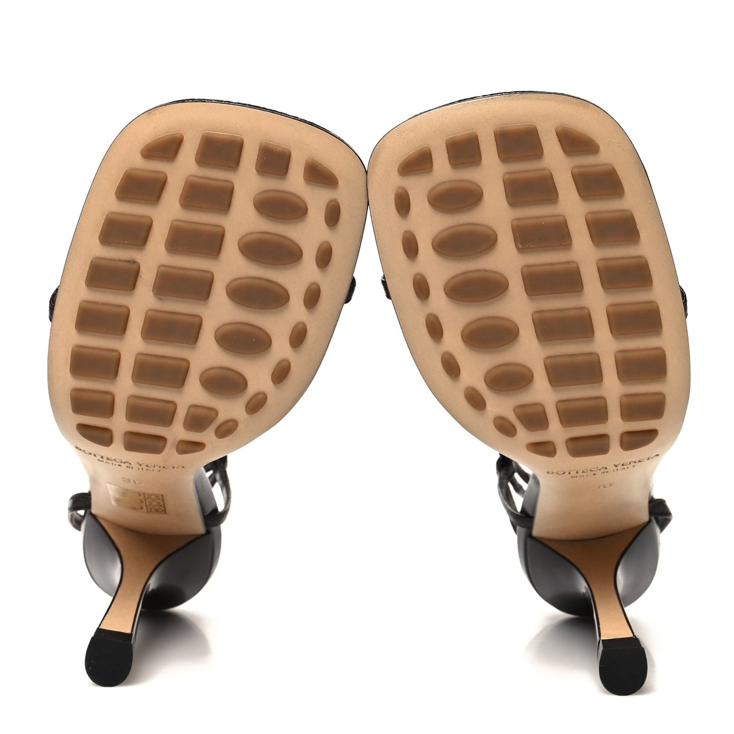 Crush Calfskin The Line 90mm Sandals 36 Chocolate Spread