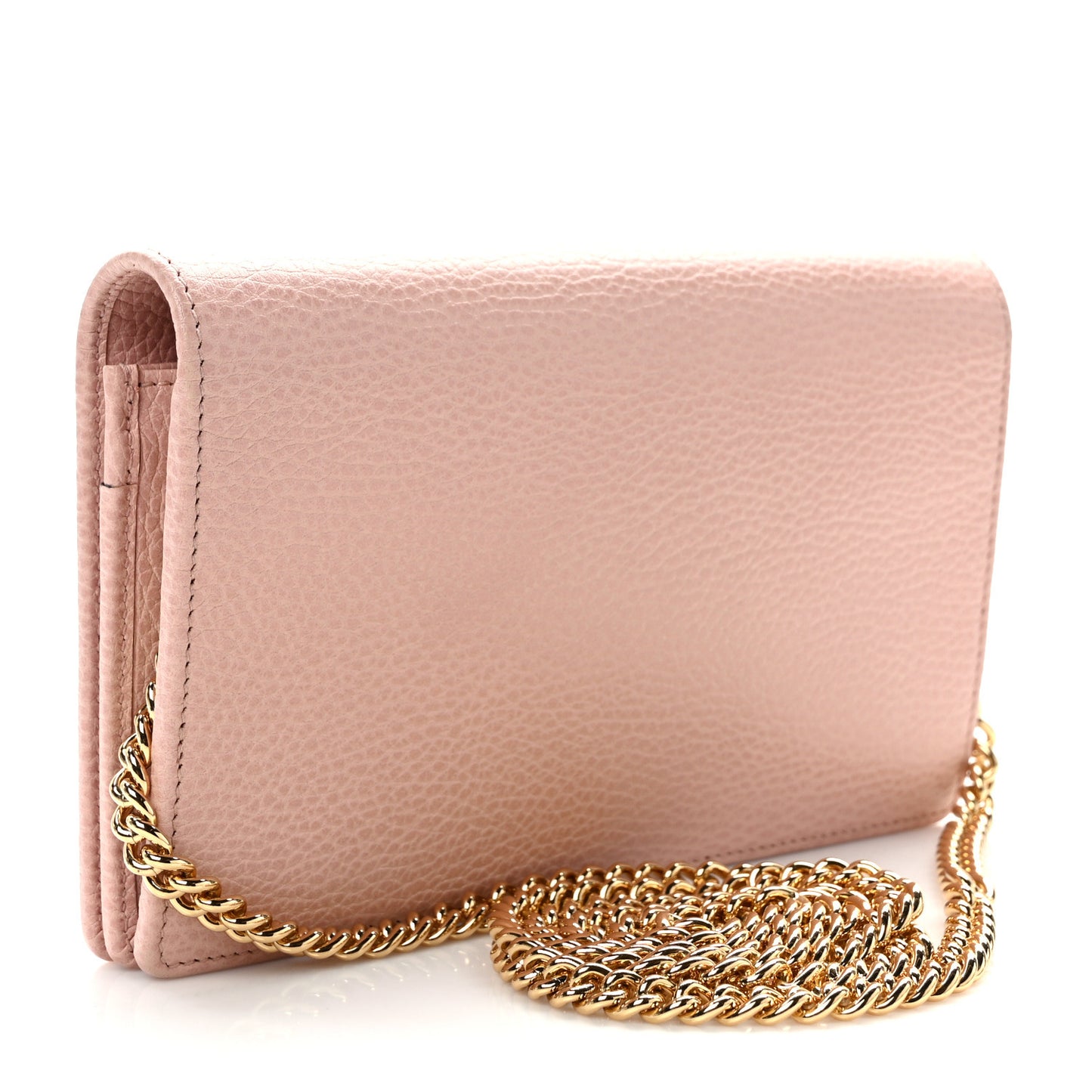 Dollar Calfskin Mini GG Marmont Chain Wallet Perfect Pink