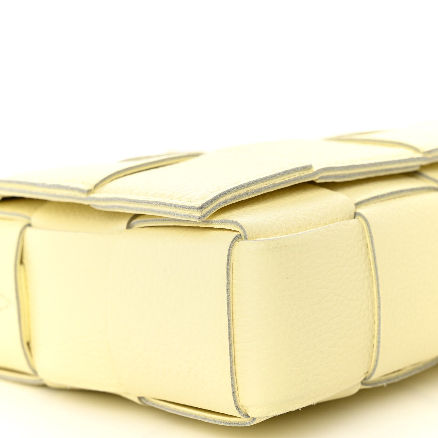 Grained Calfskin Maxi Intrecciato Cassette Crossbody Bag Ice Cream