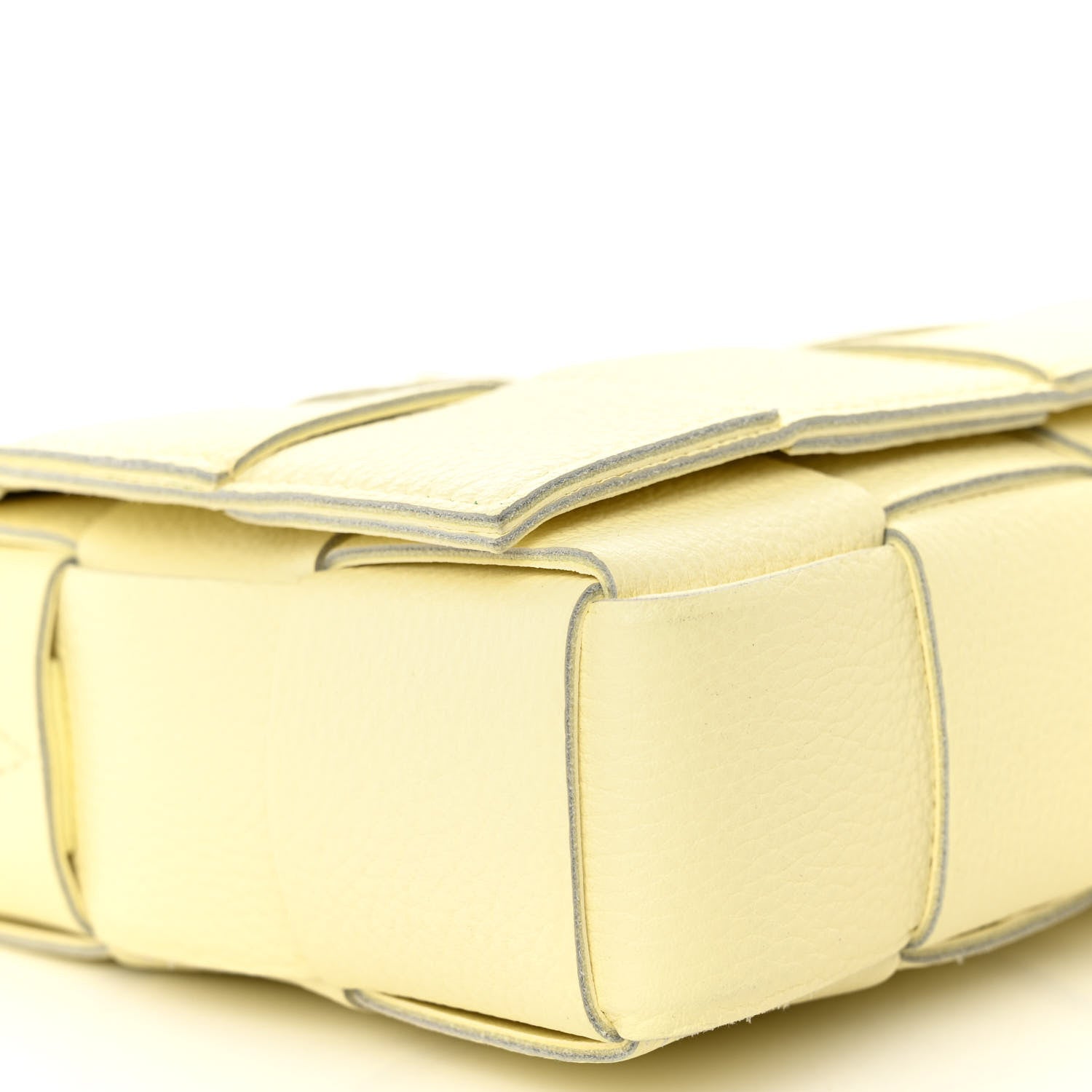 Bottega Veneta Grained Calfskin Maxi Intrecciato Cassette Crossbody Bag Ice Cream 8 of 10