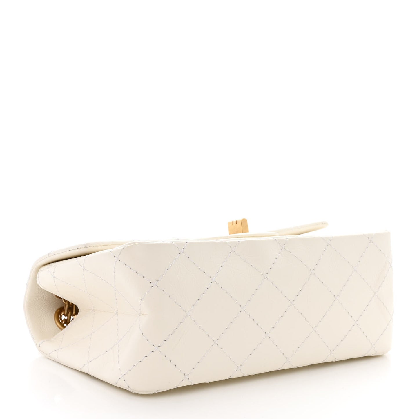 Aged Calfskin Quilted 2.55 Reissue Mini Flap White