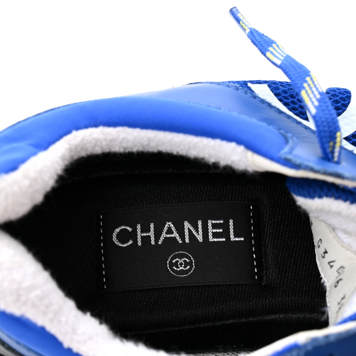 Calfskin Mesh Lycra Womens Logo Sneakers 38 Royal Blue