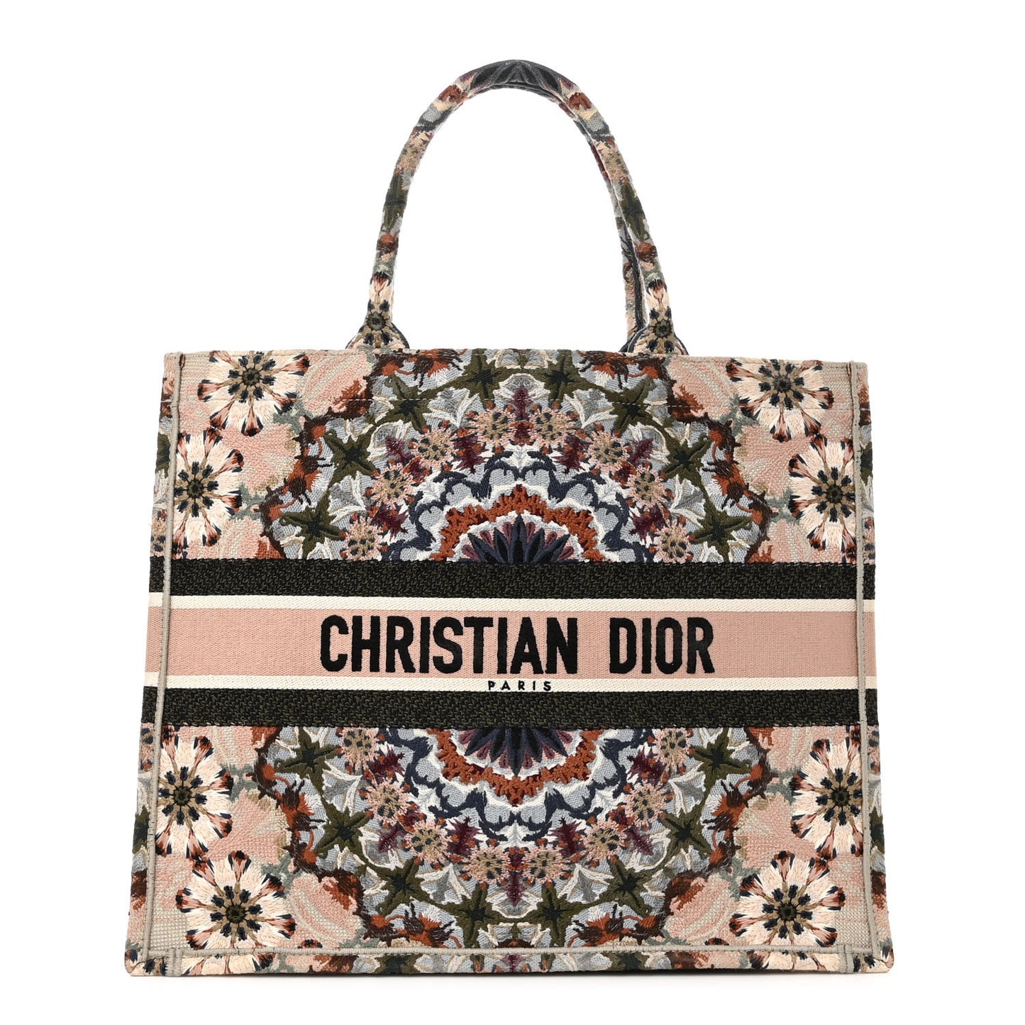Canvas Embroidered Large KaleiDioroscopic Book Tote Multicolor