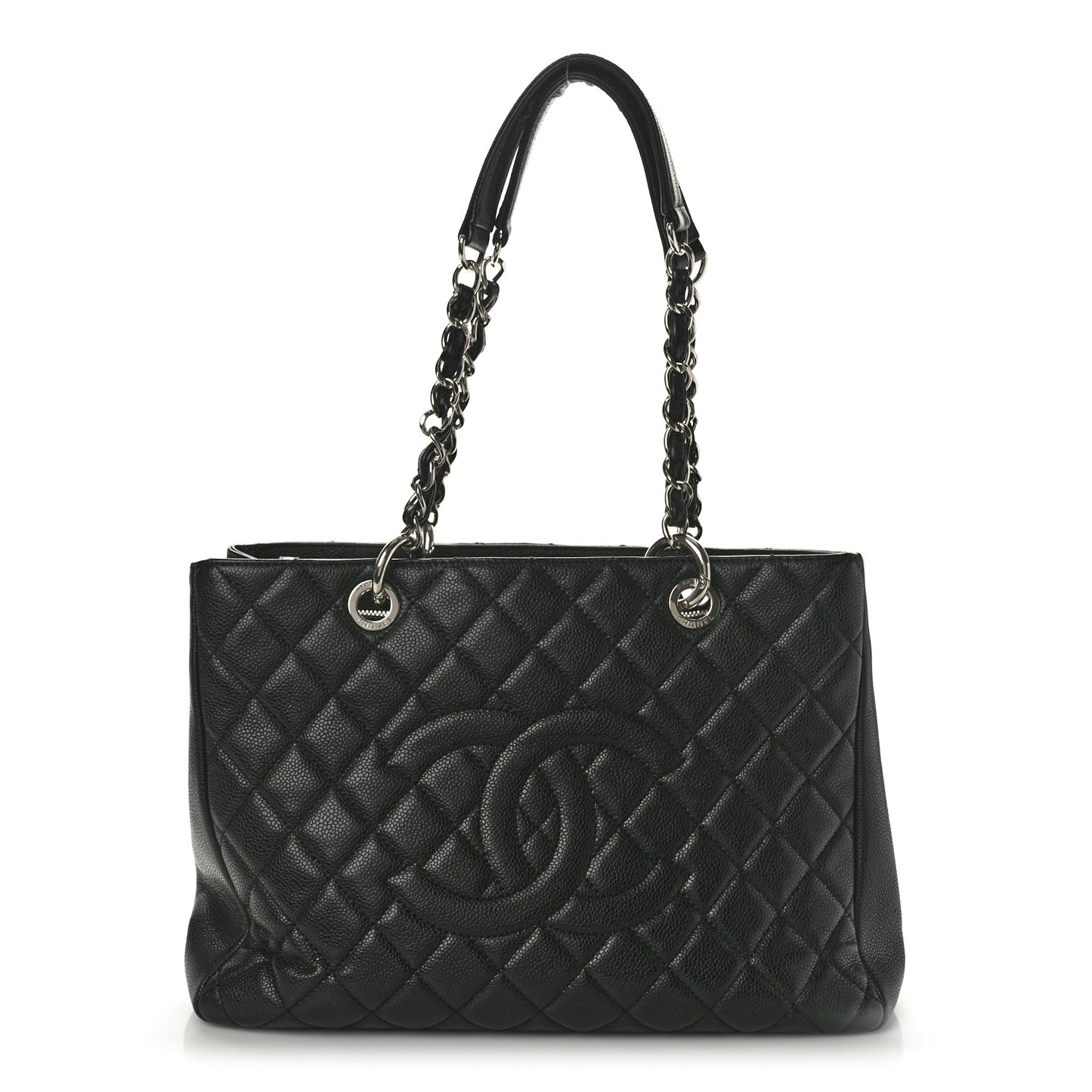 Caviar Quilted Grand Shopping Tote GST Black