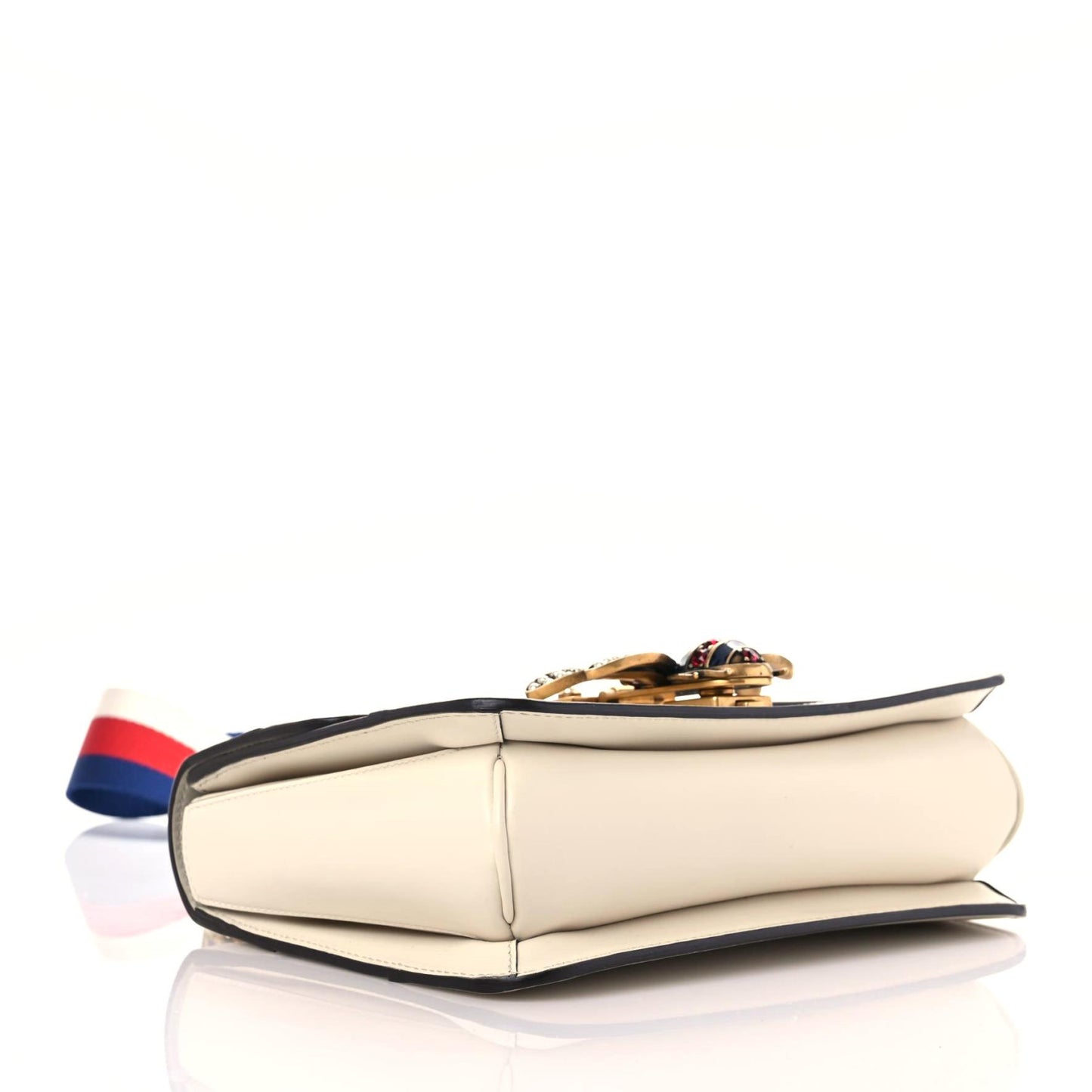 Calfskin Sylvie Web Queen Margaret Shoulder Bag White