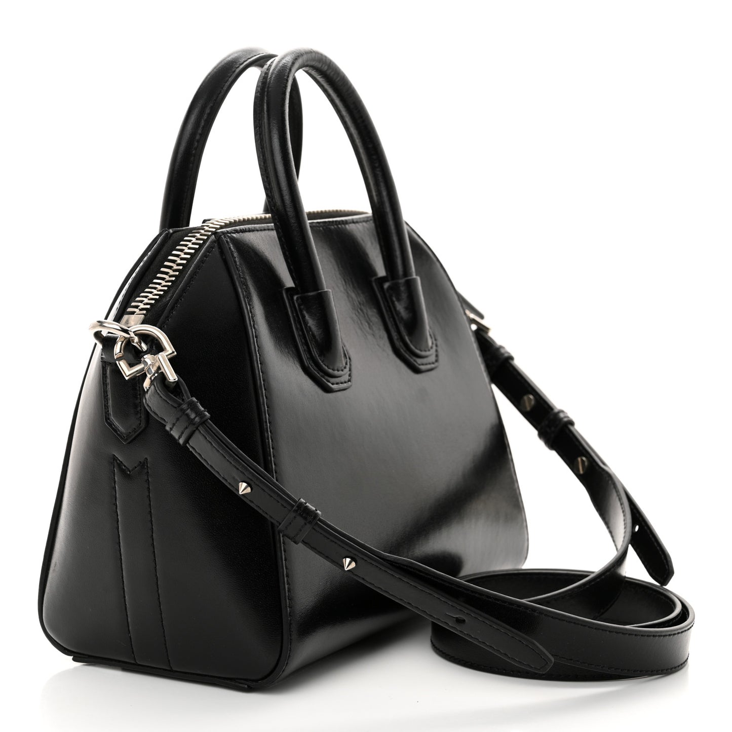 Shiny Lord Calfskin Mini Antigona Black