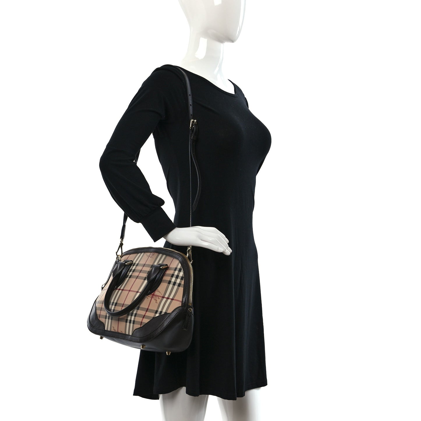 Haymarket Check Small Orchard Bowling Bag Chocolate