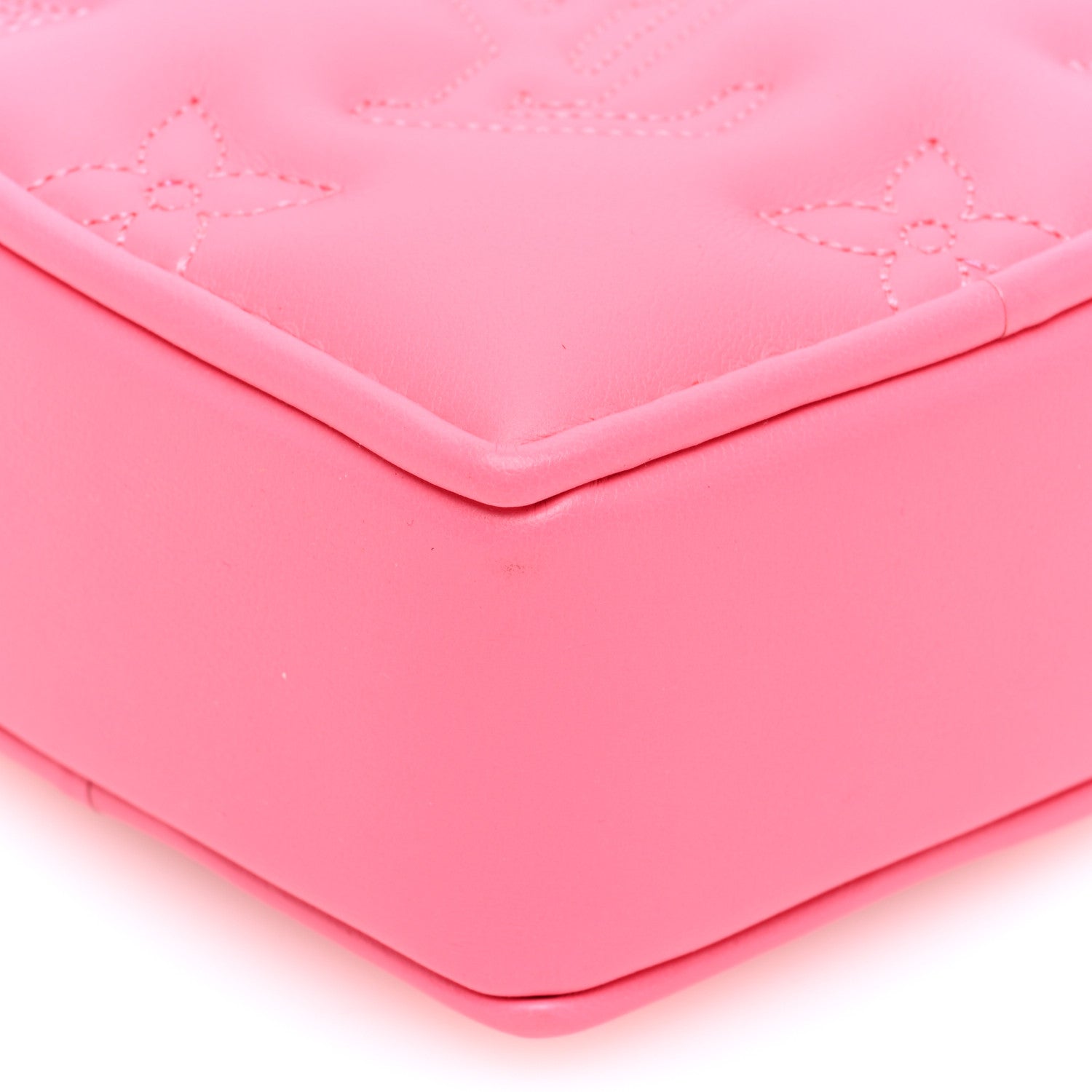 Louis Vuitton Calfskin Embroidered Monogram Pop My Heart Bag Pouch Dragon Fruit Pink 8 of 8