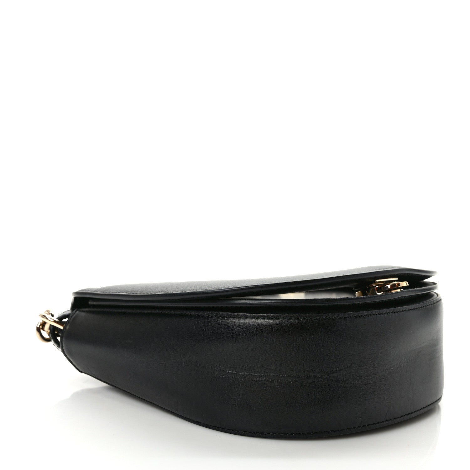 Salvatore Ferragamo Calfskin Large Vela Flap Bag Black 4 of 10