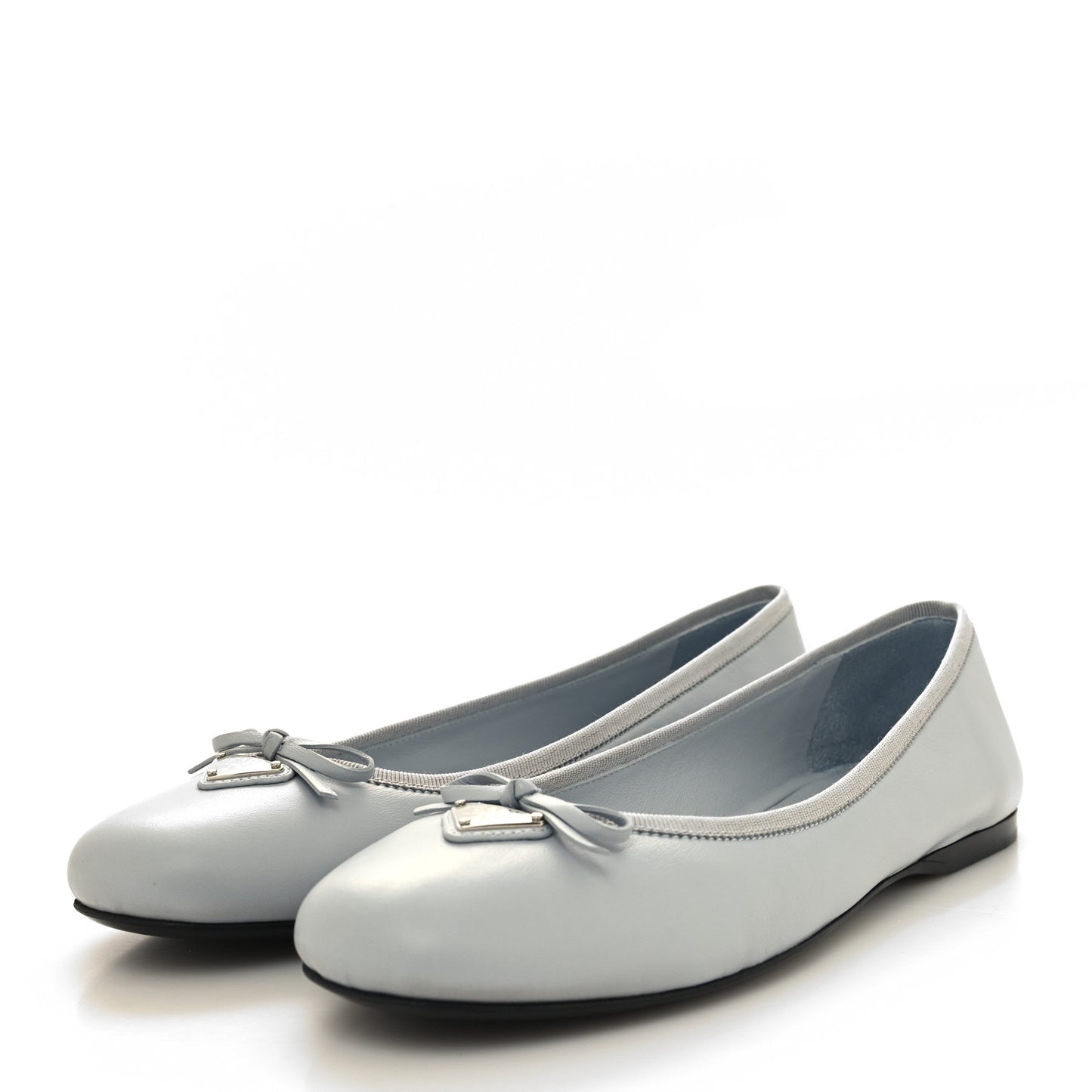 Metallic Lambskin Bow Ballerina Flats 38.5 Fiordaliso