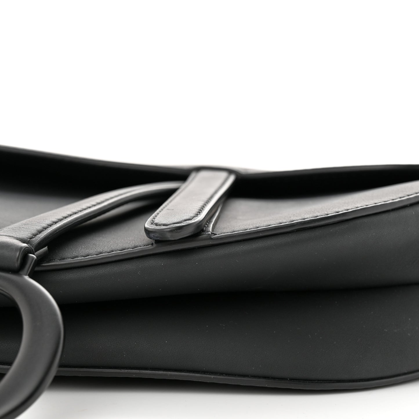 Ultra Matte Calfskin Saddle Bag Black