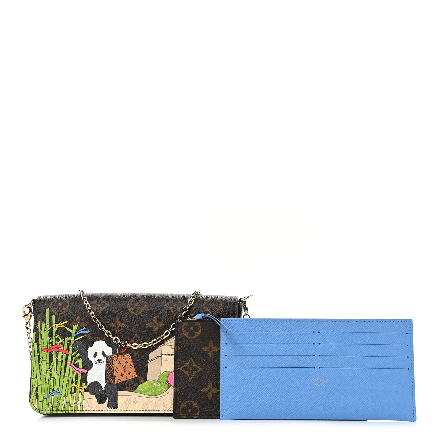 Monogram 2021 Christmas Animation China Wall Pochette Felicie Chain Wallet Myosotis Blue