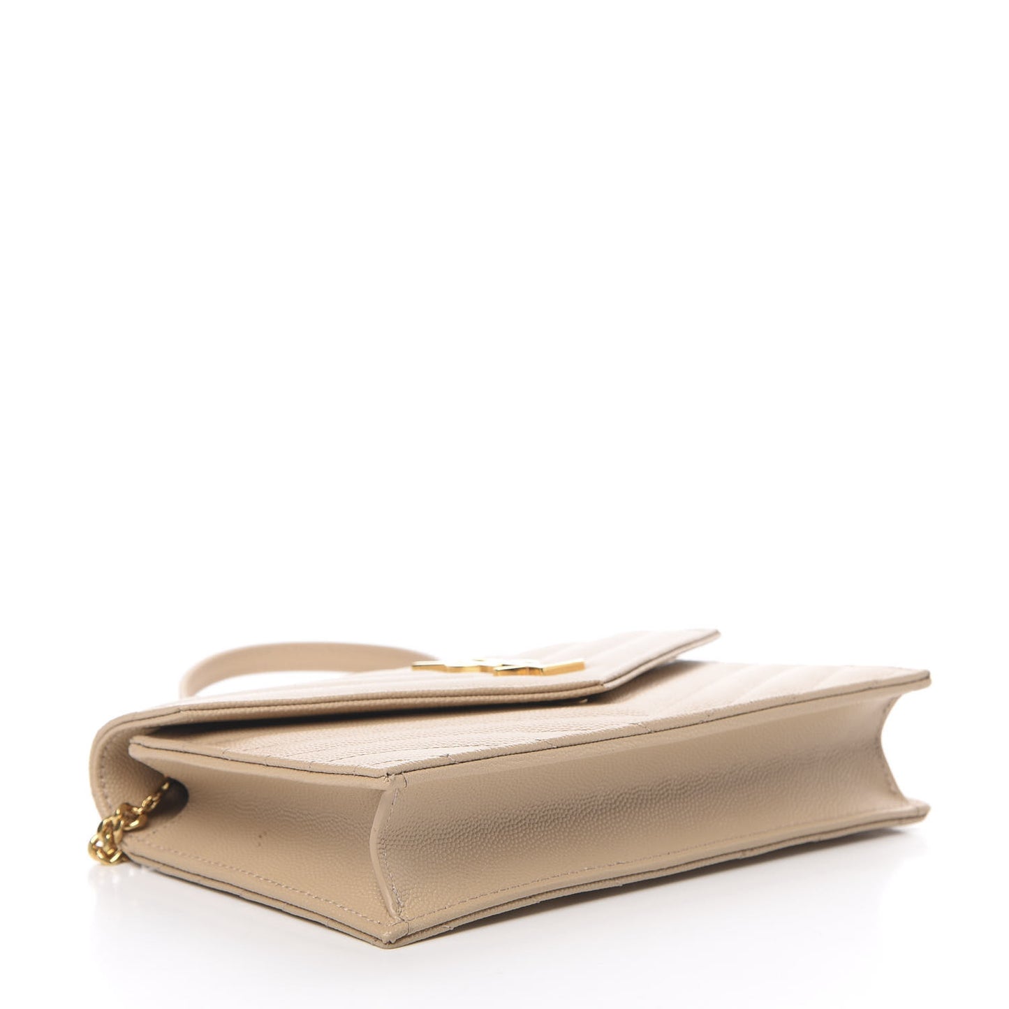 Grain De Poudre Matelasse Chevron Monogram Envelope Chain Wallet Nude Powder