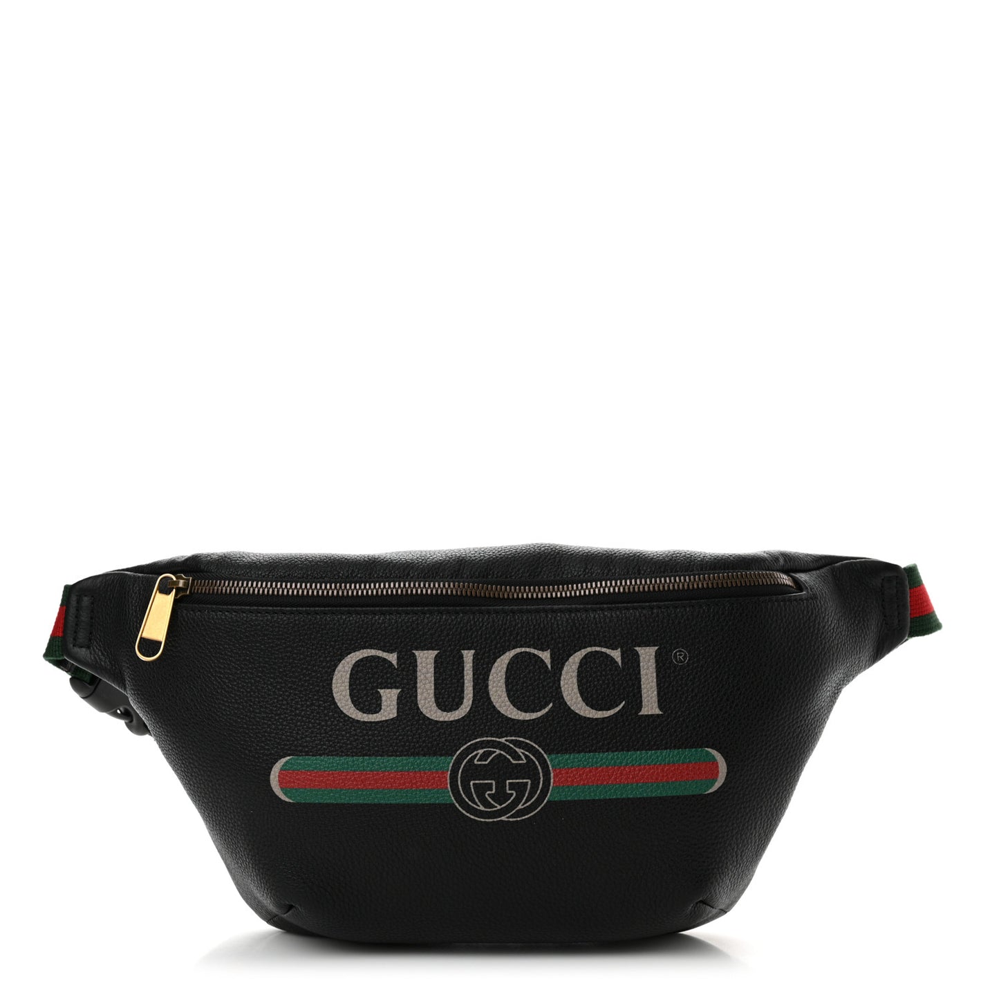 Grained Calfskin Logo Belt Bag Black