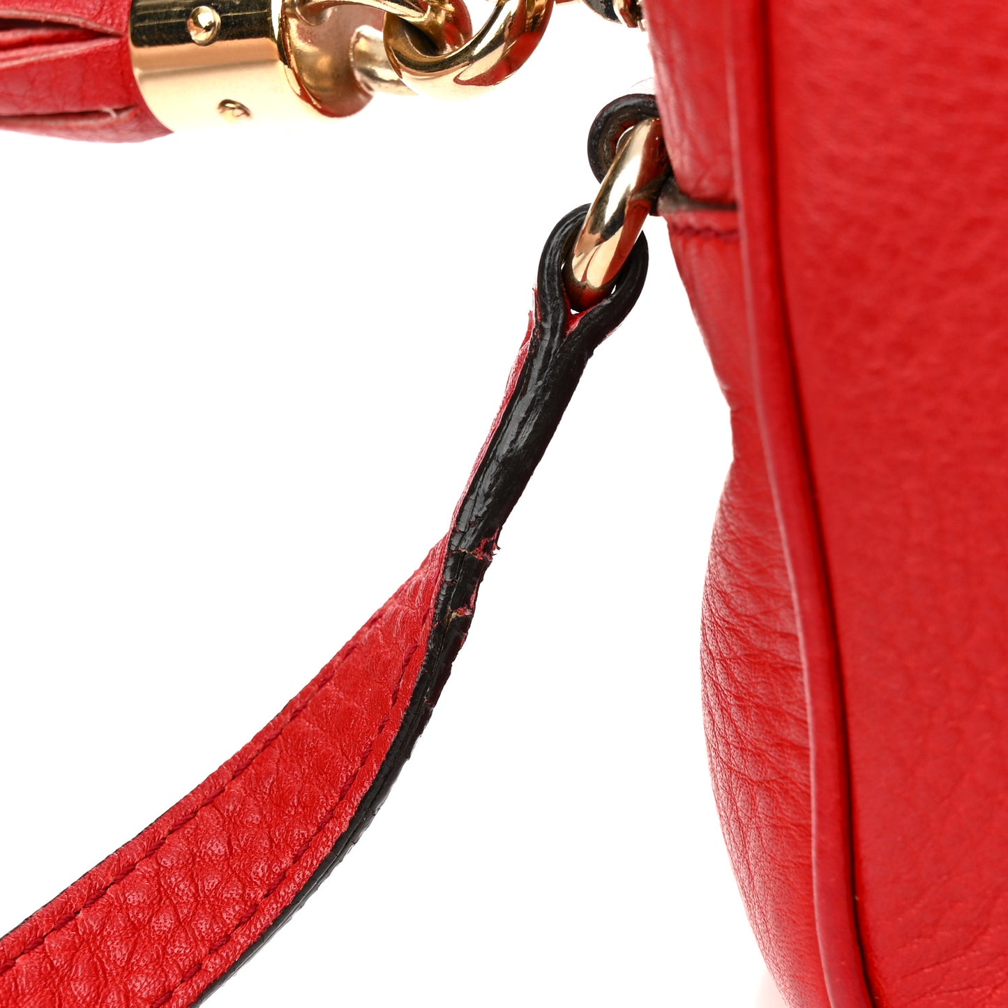 Pebbled Calfskin Small Soho Disco Bag Tabasco Red