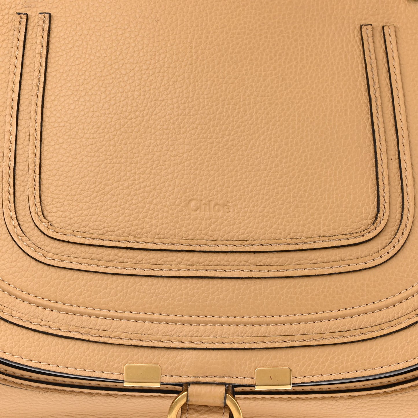 Calfskin Medium Marcie Satchel Sand Shell